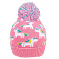 Pink - Front - Hawkins Collection Childrens-Kids Unicorn Bobble Hat