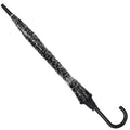 Clear-Black - Side - Drizzles Leopard Print Dome Stick Umbrella