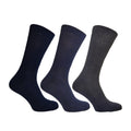 Shade of Blue - Front - Simply Essentials Mens Big Foot Memory Cushioned Socks (Pack Of 3)