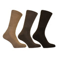 Shades of Brown - Front - Simply Essentials Mens Big Foot Memory Cushioned Socks (Pack Of 3)