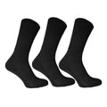 Black - Front - Simply Essentials Mens Big Foot Memory Cushioned Socks (Pack Of 3)