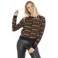 Black - Front - Brave Soul Unisex Adults Repeat Christmas Jumper