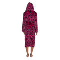 Pink Print - Back - Wolf & Harte Panther Print Hooded Dressing Gown