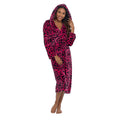 Pink Print - Front - Wolf & Harte Panther Print Hooded Dressing Gown