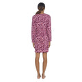 Pink - Back - Follow That Dream Womens-Ladies Leopard Print Long Sleeved Nightie