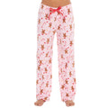 Pink - Front - Slumber Party Womens-Ladies Christmas Gingerbread Pyjama Bottoms