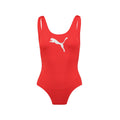 Red - Front - Puma Womens-Ladies Logo One Piece Swimsuit