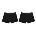 Black - Front - Wolf & Harte Mens Bamboo Rich Boxer Shorts (Pack Of 2)