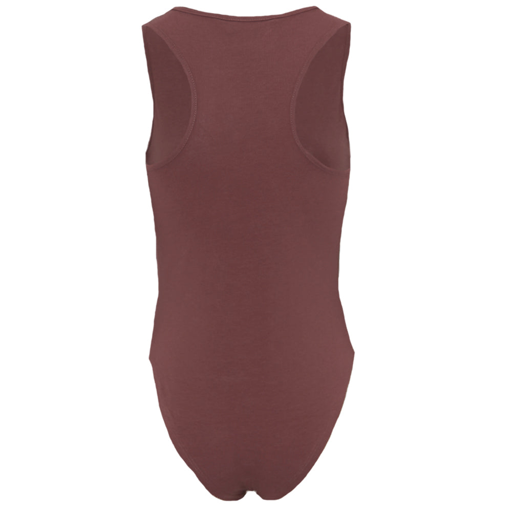 Stone - Back - Brave Soul Womens-Ladies Scoop Neck Racer Back Bodysuit