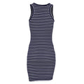 Navy - Side - Brave Soul Womens-Ladies Sleeveless Striped Mini Dress