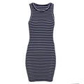 Navy - Lifestyle - Brave Soul Womens-Ladies Sleeveless Striped Mini Dress