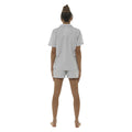 Grey - Back - Foxbury Womens-Ladies Checked Short Pyjama Set