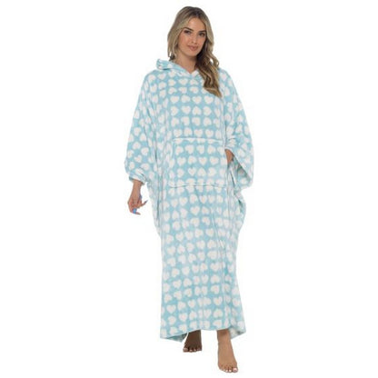 Blue Check - Side - Foxbury Womens-Ladies Woven Check Boyfriend Nightshirt