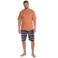 Orange - Front - Cargo Bay Mens Checked Lounge Set