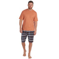 Orange - Back - Cargo Bay Mens Checked Lounge Set