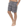 Grey Check - Side - Foxbury Mens Jersey Checked Short Lounge Set