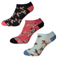 Navy-Pink-Baby Blue - Front - Simply Essentials Womens-Ladies Dogs Trainer Socks (Pack Of 3)
