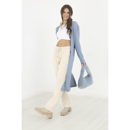 Citadel Blue - Side - Brave Soul Womens-Ladies Ribbed Cardigan