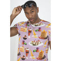 Lilac - Front - Brave Soul Mens Sweet Treats T-Shirt