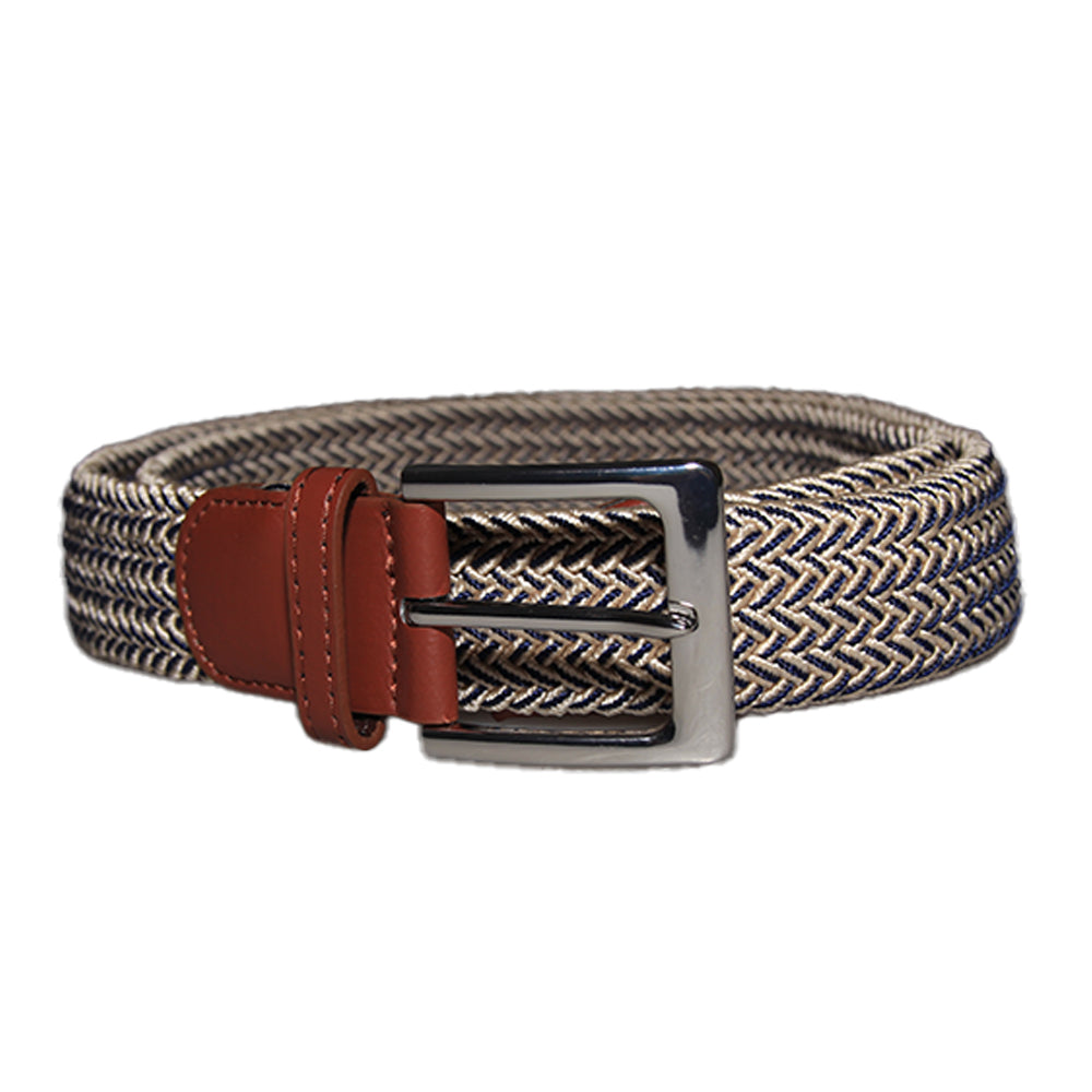 Beige - Back - Stretchy Belts Mens Adult Narrow 43 Belt