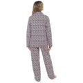 Pink - Back - Foxbury Womens-Ladies Leopard Print Top & Bottom Pyjamas Set