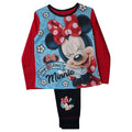 Navy-Red - Front - Disney Mickey & Friends Girls Minnie Mouse Top And Bottoms Pyjama Set