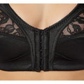 Black - Side - Marlon Womens-Ladies Front Fastening Firm Control Bra