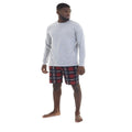 Grey - Back - Brave Soul Mens Long Sleeve Loungewear Set