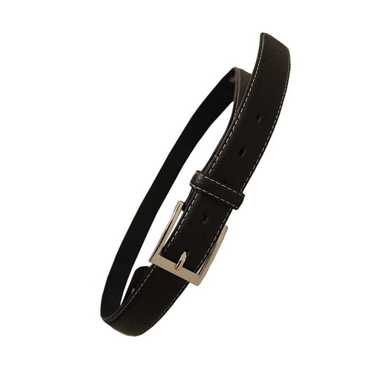 Green - Front - Forest Mens Colour-Stitch Leather Belt