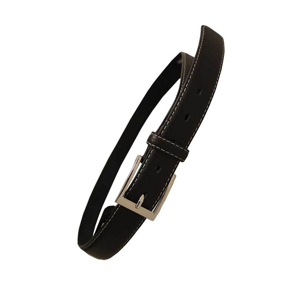 Green - Front - Forest Mens Colour-Stitch Leather Belt