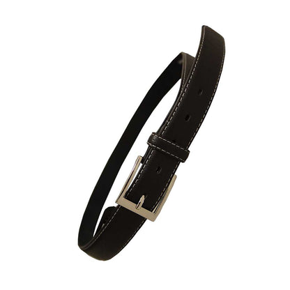 Green - Front - Forest Mens Colour-Stitch Leather Belt