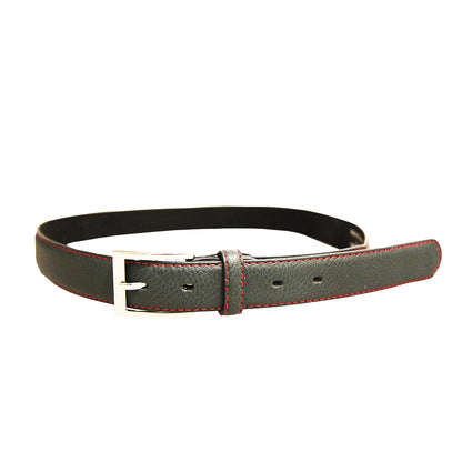 Navy - Front - Forest Mens Colour-Stitch Leather Belt