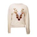 Cream - Front - Brave Soul Womens Have A Merry Christmas Reindeer Jumper