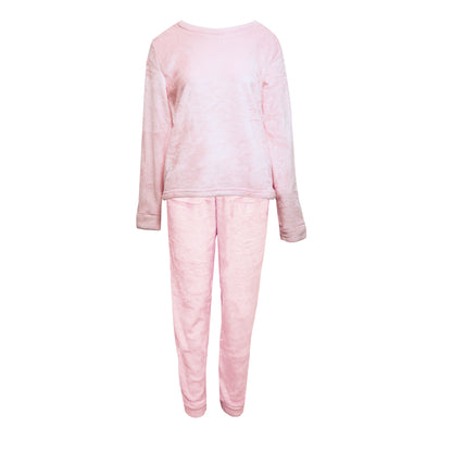 Pink - Front - Slumber Party Womens-Ladies Fluffy Pyjama Set