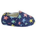 Blue - Back - Slumberzzz Childrens-Kids Star Print Fleece Lined Slipper