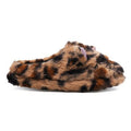 Brown - Back - Slumberzzz Girls Animal Print Sliders