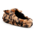 Brown - Close up - Slumberzzz Girls Animal Print Sliders