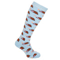 Skyblue-Brown - Back - Womens-Ladies Animal Design Welly Socks (2 Pairs)