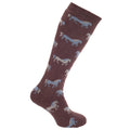 Skyblue-Brown - Side - Womens-Ladies Animal Design Welly Socks (2 Pairs)