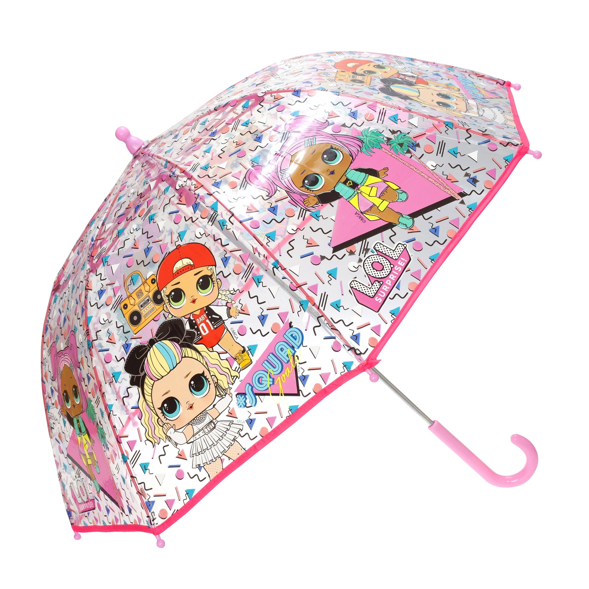 Pink - Back - LOL Surprise! Childrens-Kids Stick Umbrella