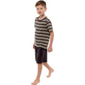 Charcoal - Front - Tom Franks Childrens-Kids Jersey Striped Short Pyjama Set