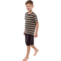 Charcoal - Front - Tom Franks Childrens-Kids Jersey Striped Short Pyjama Set