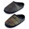 Khaki - Back - Childrens-Kids Camo Puffer Slippers