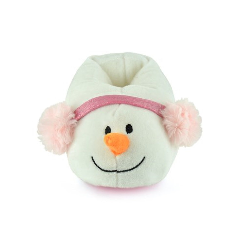 White - Back - Childrens-Kids Novelty Snowman Slippers