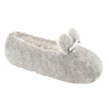 Grey - Front - Girls Bunny Crown Ballet Slippers