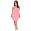 Pink - Front - Womens-Ladies Towelling Shower Wrap