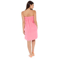 Pink - Back - Womens-Ladies Towelling Shower Wrap