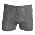 Grey - Side - Tom Franks Mens Patterned Jersey Boxer Shorts (3 Pairs)