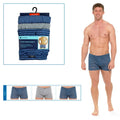 Blue - Front - Tom Franks Mens Patterned Jersey Boxer Shorts (3 Pairs)