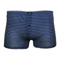 Blue - Back - Tom Franks Mens Patterned Jersey Boxer Shorts (3 Pairs)
